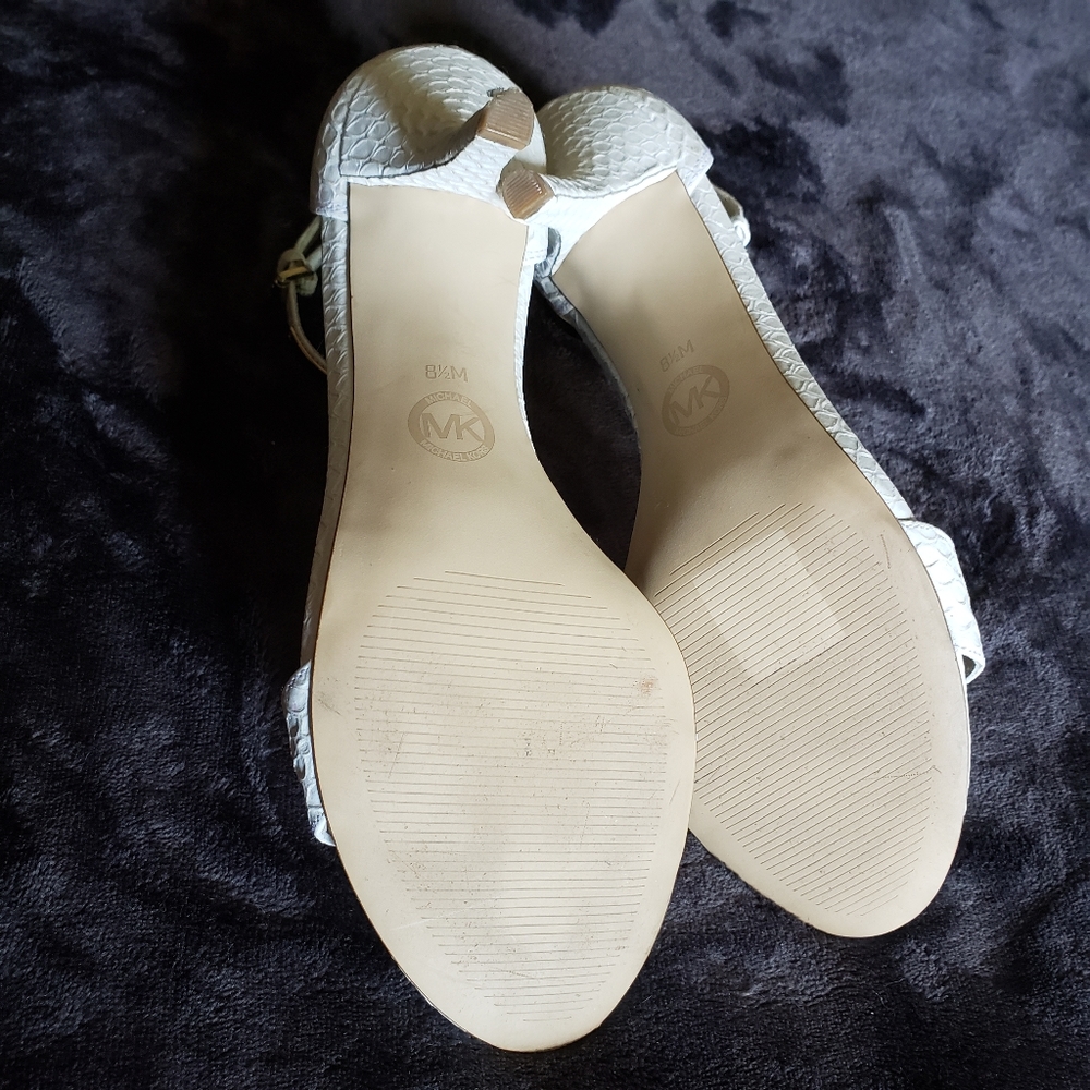 Michael Kors White Snakeskin Sandals - Picture 9 of 11